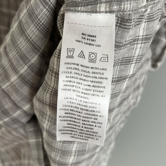 PENDLETON MENS MALONE LINEN SHORT SLEEVE BUTTON UP SHIRT SIZE LARGE - Picture 6 of 7